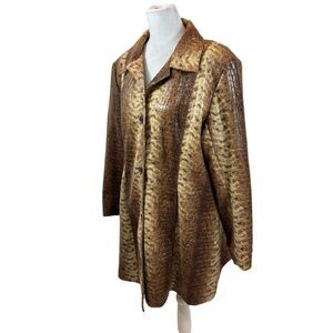 Ladies Selene Sport Faux Crocodile Pattern Women's Trench Coat Size XL